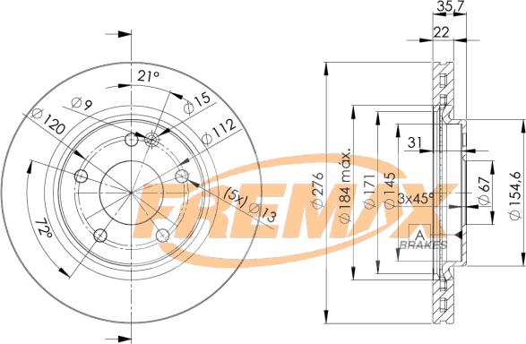 FREMAX BD-0612 - Гальмівний диск autocars.com.ua