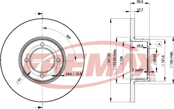 FREMAX BD-0751 - Гальмівний диск autocars.com.ua