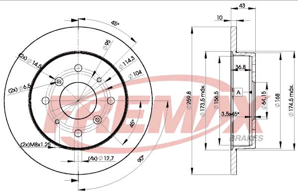 FREMAX BD-0802 - Тормозной диск avtokuzovplus.com.ua