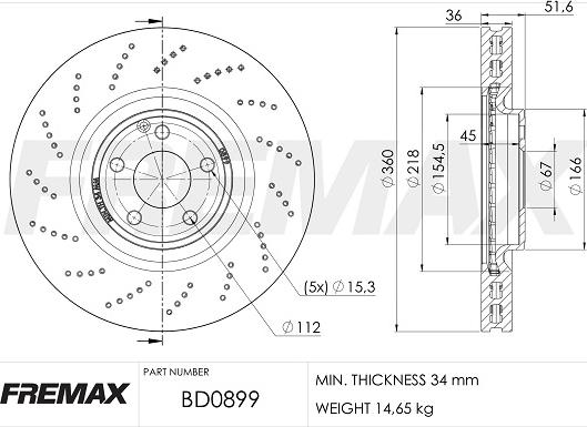 FREMAX BD-0899 - Тормозной диск avtokuzovplus.com.ua