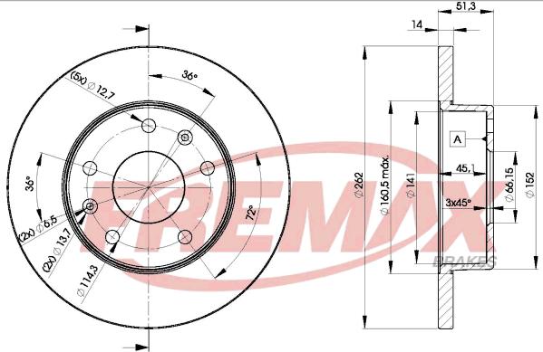 FREMAX BD-0903 - Гальмівний диск autocars.com.ua