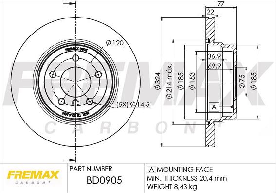 FREMAX BD-0905 - Тормозной диск avtokuzovplus.com.ua