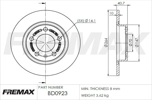 FREMAX BD-0923 - Гальмівний диск autocars.com.ua