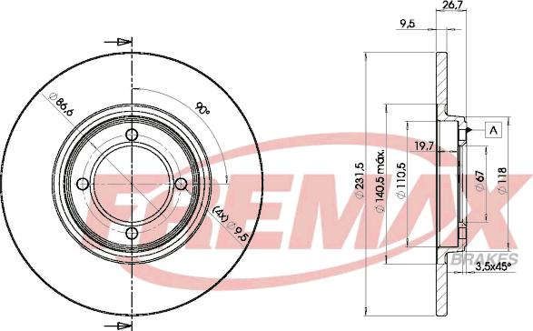 FREMAX BD-0976 - Тормозной диск avtokuzovplus.com.ua