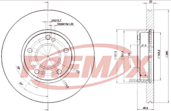 FREMAX BD-1057 - Тормозной диск avtokuzovplus.com.ua