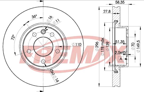 FREMAX BD-1134 - Гальмівний диск autocars.com.ua