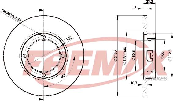 FREMAX BD-1160 - Тормозной диск avtokuzovplus.com.ua