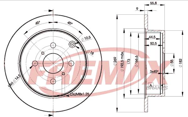 FREMAX BD-1221 - Тормозной диск avtokuzovplus.com.ua