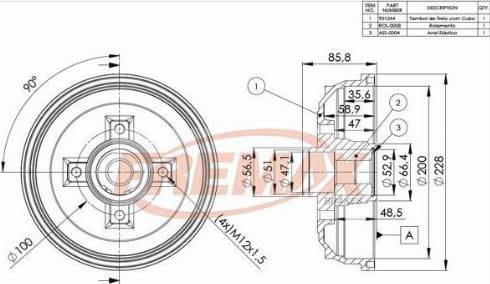 FREMAX BD-1244-KT - Гальмівний барабан autocars.com.ua