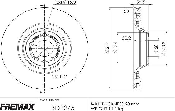 FREMAX BD-1245 - Гальмівний диск autocars.com.ua