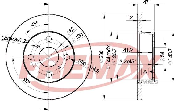 FREMAX BD-1250 - Тормозной диск avtokuzovplus.com.ua