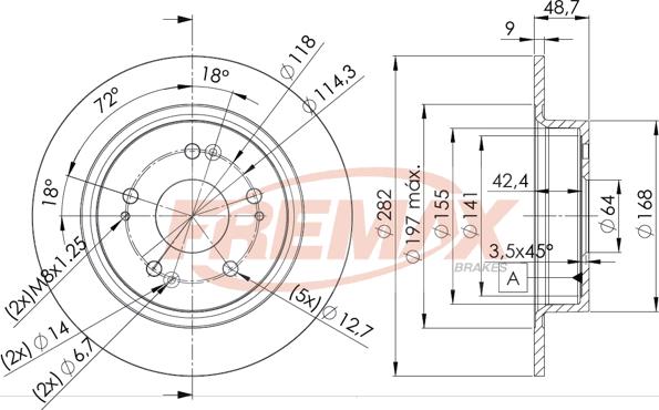 FREMAX BD-1258 - Гальмівний диск autocars.com.ua