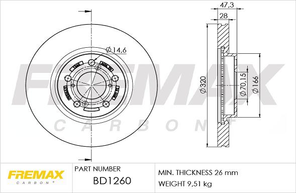 FREMAX BD-1260 - Гальмівний диск autocars.com.ua