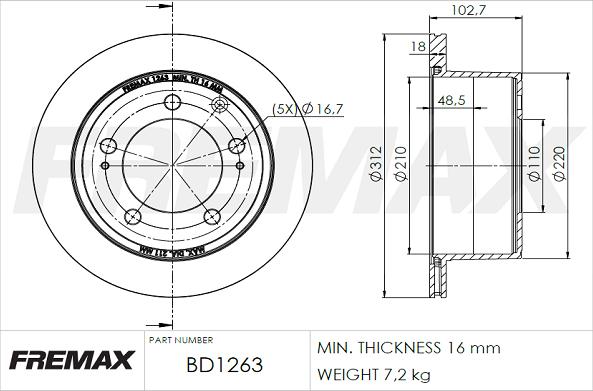 FREMAX BD-1263 - Тормозной диск autodnr.net