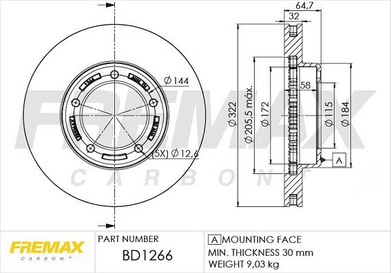 FREMAX BD-1266 - Тормозной диск autodnr.net