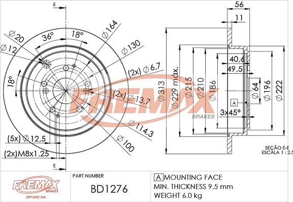 FREMAX BD-1276 - Гальмівний диск autocars.com.ua