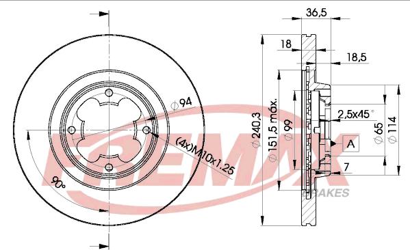 FREMAX BD-1290 - Гальмівний диск autocars.com.ua