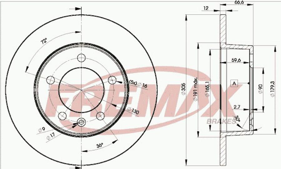 FREMAX BD-1410e - Гальмівний диск autocars.com.ua