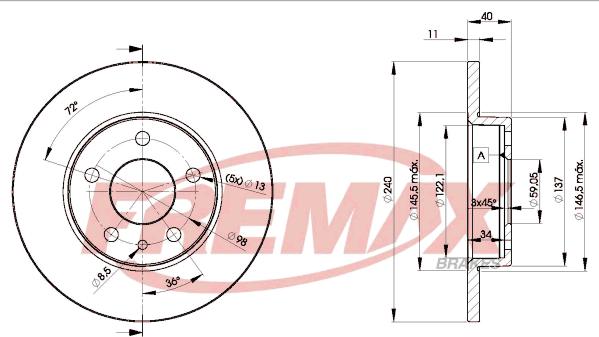 FREMAX BD-1437 - Тормозной диск avtokuzovplus.com.ua