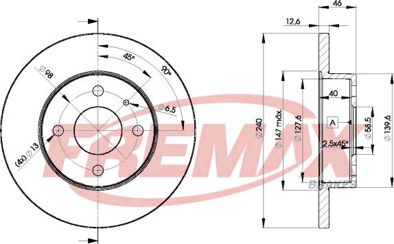 FREMAX BD-1453 - Гальмівний диск autocars.com.ua