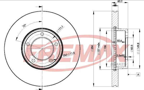 FREMAX BD-1487 - Гальмівний диск autocars.com.ua