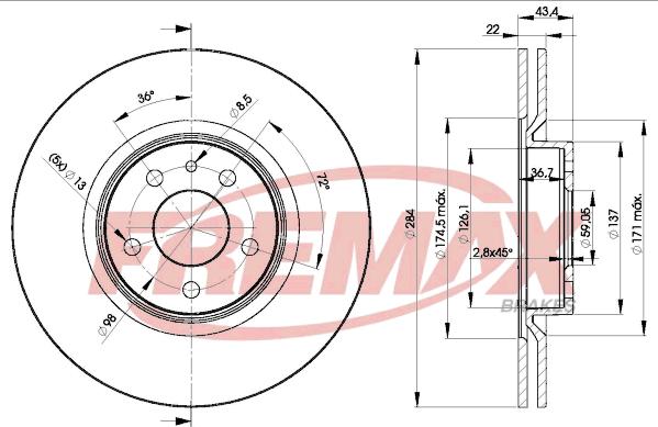 FREMAX BD-1548 - Тормозной диск avtokuzovplus.com.ua