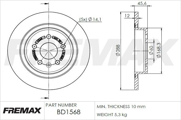 FREMAX BD-1568 - Гальмівний диск autocars.com.ua