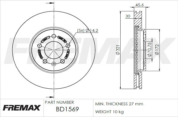 FREMAX BD-1569 - Тормозной диск avtokuzovplus.com.ua