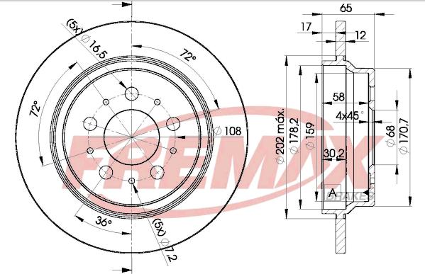 FREMAX BD-1674 - Гальмівний диск autocars.com.ua