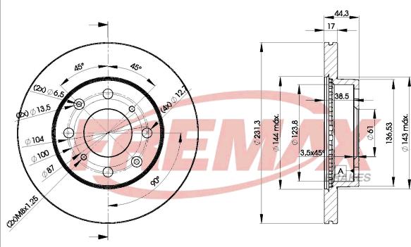 FREMAX BD-1702 - Тормозной диск avtokuzovplus.com.ua