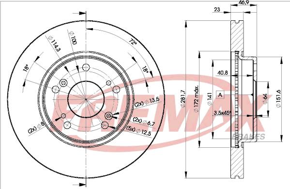 FREMAX BD-1705 - Гальмівний диск autocars.com.ua