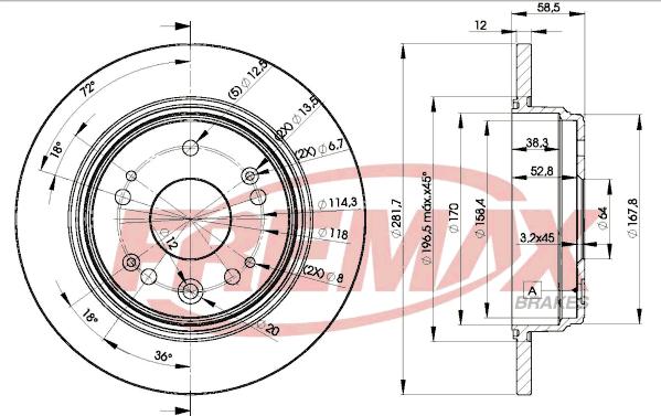 FREMAX BD-1706 - Тормозной диск avtokuzovplus.com.ua