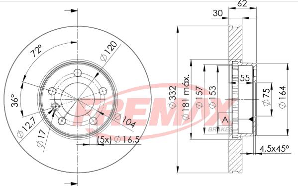 FREMAX BD-1985 - Тормозной диск avtokuzovplus.com.ua