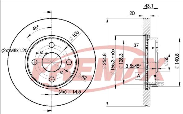 FREMAX BD-2040 - Тормозной диск avtokuzovplus.com.ua