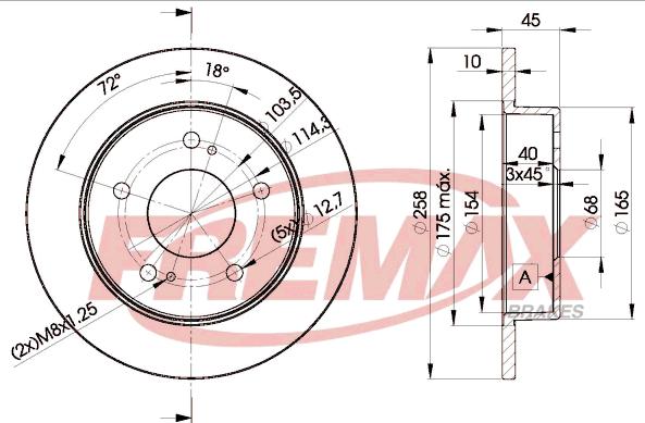 FREMAX BD-2044 - Тормозной диск avtokuzovplus.com.ua