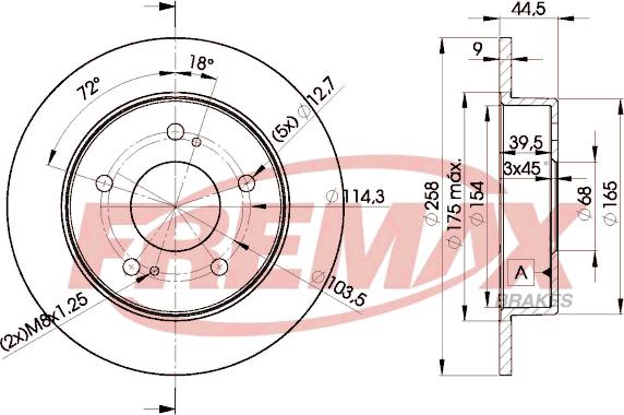 FREMAX BD-2045 - Тормозной диск avtokuzovplus.com.ua