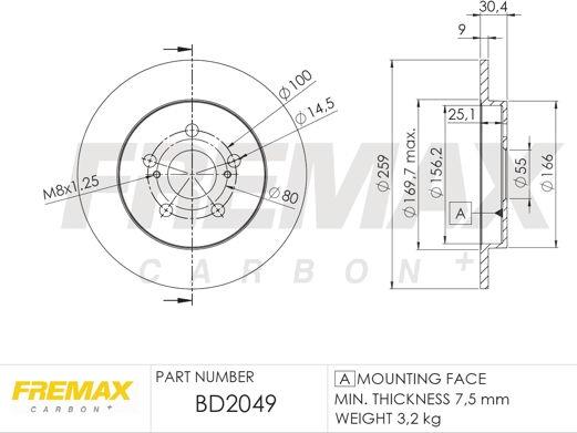 FREMAX BD-2049 - Тормозной диск avtokuzovplus.com.ua