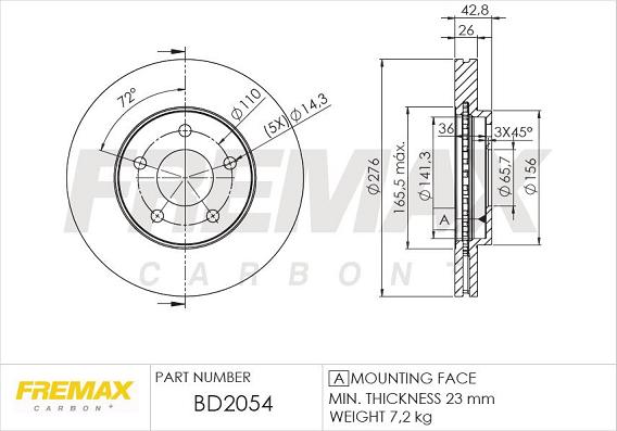 FREMAX BD-2054 - Гальмівний диск autocars.com.ua