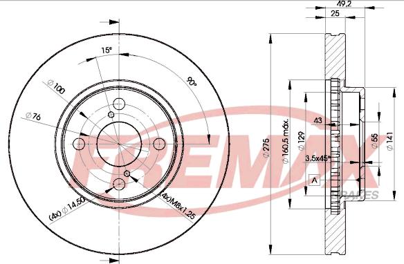 FREMAX BD-2080 - Тормозной диск avtokuzovplus.com.ua