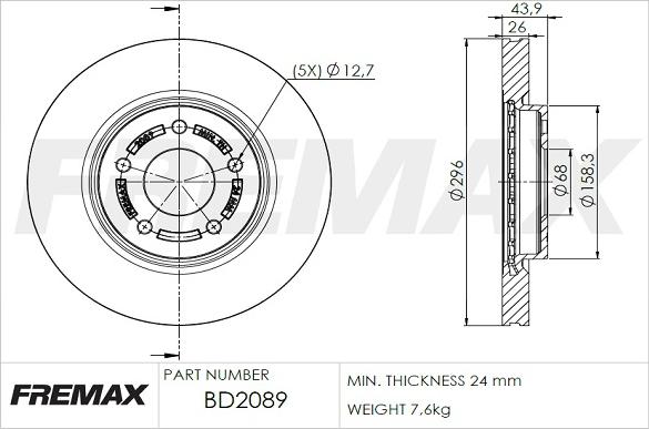 FREMAX BD-2089 - Гальмівний диск autocars.com.ua