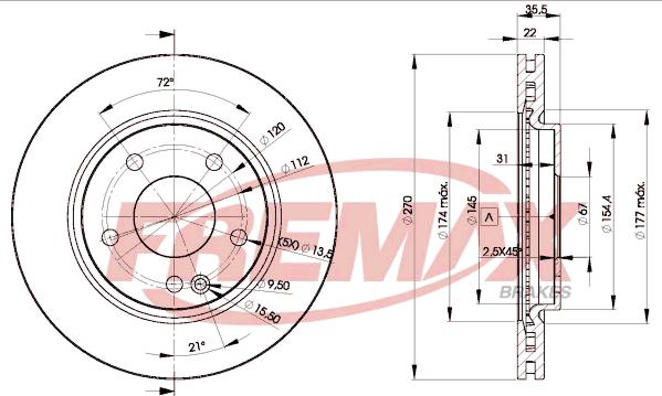 FREMAX BD-2112 - Тормозной диск avtokuzovplus.com.ua