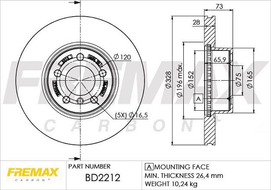 FREMAX BD-2212 - Гальмівний диск autocars.com.ua