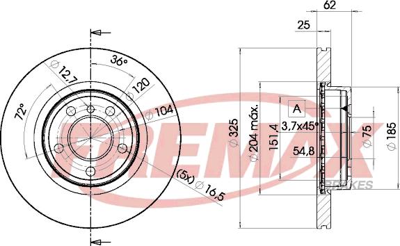 FREMAX BD-2217 - Гальмівний диск autocars.com.ua