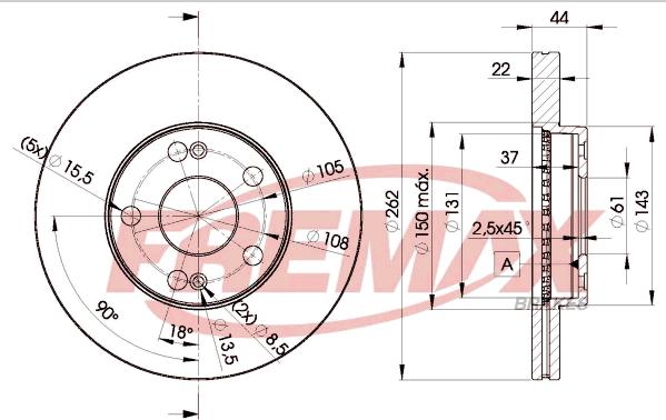 FREMAX BD-2233 - Тормозной диск avtokuzovplus.com.ua