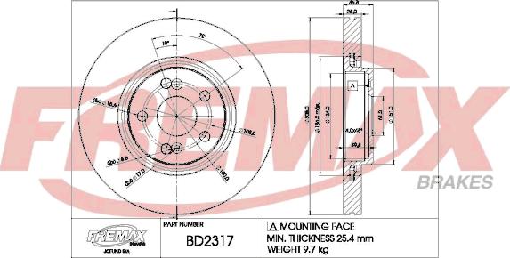 FREMAX BD-2317 - Тормозной диск avtokuzovplus.com.ua