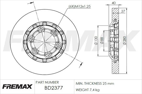 FREMAX BD-2377 - Гальмівний диск autocars.com.ua