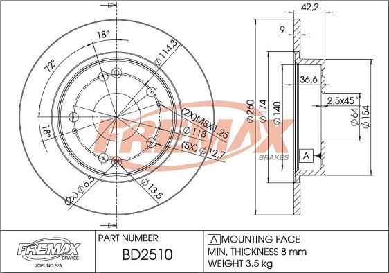 FREMAX BD-2510 - Тормозной диск autodnr.net