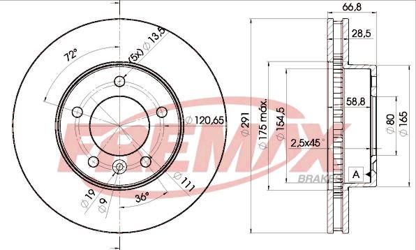 FREMAX BD-2519 - Тормозной диск avtokuzovplus.com.ua