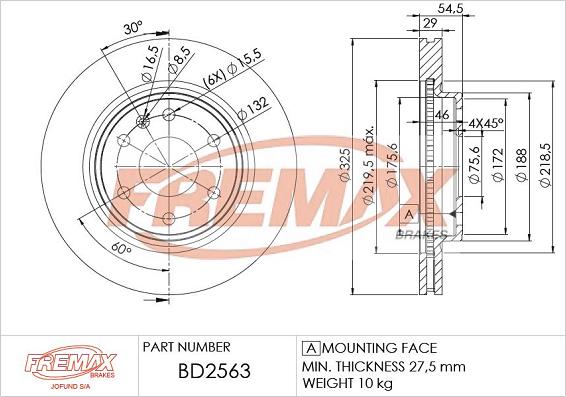 FREMAX BD-2563 - Гальмівний диск autocars.com.ua