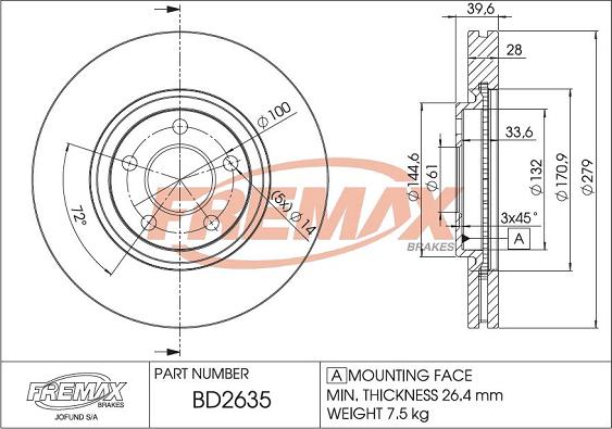 FREMAX BD-2635 - Тормозной диск autodnr.net